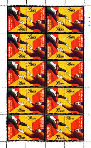 2001 MINIFOGLIO ONU-RIFUGIATI