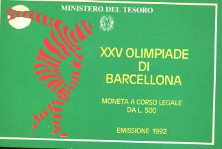 1992 XXV OLIMPIADE DI BARCELLONABLISTER UFFICIALE
