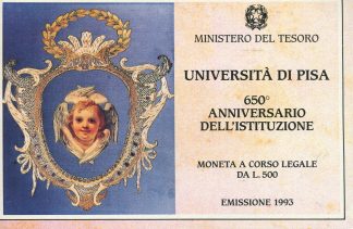 1993 UNIVERSITA DI PISA - 650 ANNIVERSARIO ISTITUZIONE - 1° EMISS. BLISTER UFFICIALE