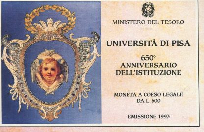 1993 UNIVERSITA DI PISA - 650 ANNIVERSARIO ISTITUZIONE - 1° EMISS. BLISTER UFFICIALE