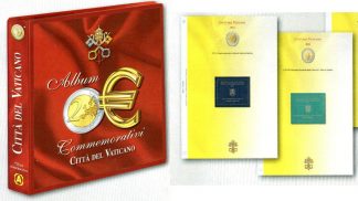 OFFERTA - 2 ALBUM CON CUSTODIA PER 2 EURO VATICANO CON FOGLI DAL 2004 AL 2022- ABAFIL