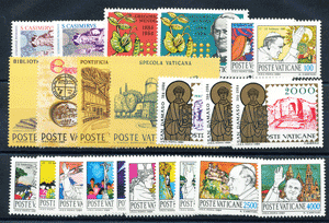 <b>1984 </b> (ANN.CPL) Francobolli Vaticano  - Pontificato di G. Paolo II