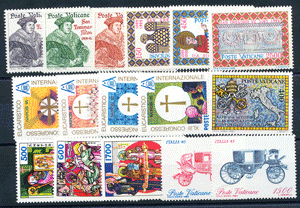 <b>1985 </b> (ANN.CPL) Francobolli Vaticano - Pontificato di G. Paolo II