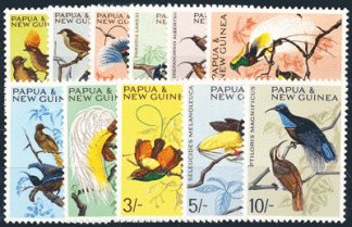 PAPUA NUOVA GUINEA 1964/5 - UCCELLI