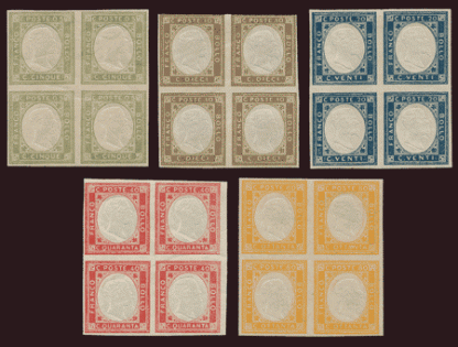 1861 (2) PROVINCE NAPOLETANE n. 1/5 QUARTINA INTEGRA