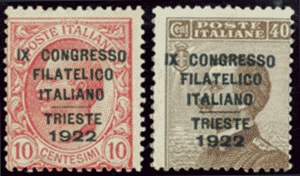 1922 (1) CONGRESSO FILATELICO INTEGRO