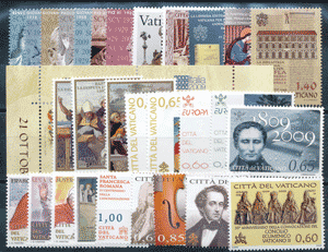 <b>2009 </b> (ANN.CPL) Francobolli Vaticano  - Pontificato di Benedetto XVI