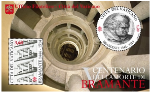 2014 FOGLIETTO 500° ANNIVERSARIO DELLA MORTE DI BRAMANTE