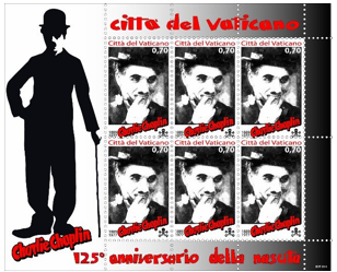 2014 MINIFOGLIO 125° ANNIVERSARIO DELLA NASCITA DI CHARLIE CHAPLIN