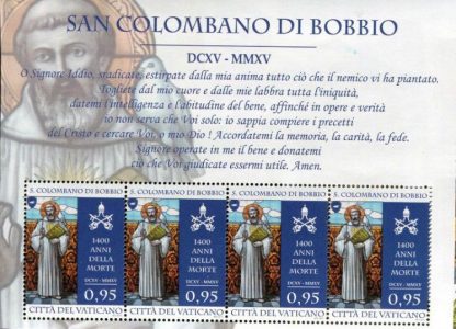 2015 FOGLIETTO 1400 anniversario della morte di San Colombano di Bobbio