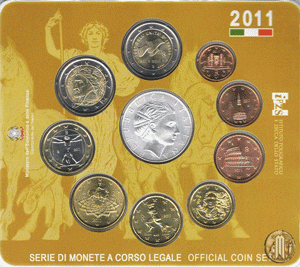 2011 Divisionale Euro Italia - 9 Valori + Ag
