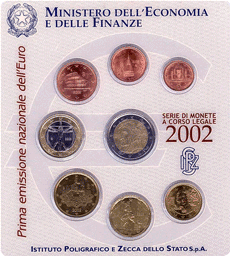 2002 Divisionale Euro Italia  - 8 Valori