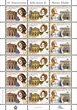 2014 MINIFOGLIO 10°Ann. morte di Renata Tebaldi