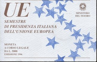 1996 Semestre presidenza italiana dell unione europea BLISTER UFFICIALE