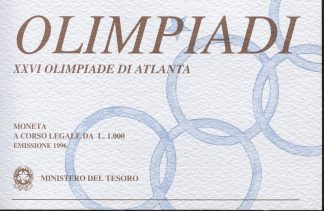 1996 XXVI OLIMPIADE DI ATLANTA BLISTER UFFICIALE