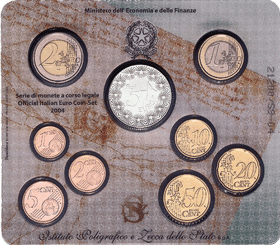 2004 Divisionale Euro Italia  - 8 Valori+Ag