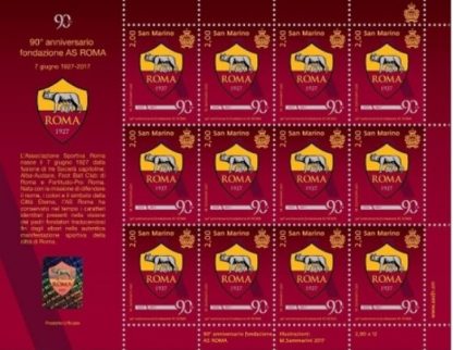 2017 90° A.S. ROMA minifoglio San Marino