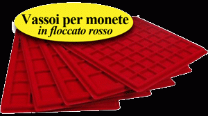 VASSOI PER MONETE IN FLOCCATO ROSSO - MASTERPHIL
