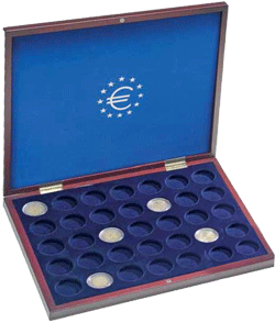 COFANETTO VOLTERRA UNO DE LUXE PER MONETE DA 2 EURO IN CAPSULA- LEUCHTTURM