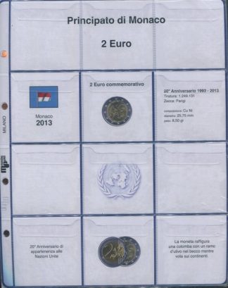 FOGLI PER 2 EURO COMMEMORATIVI MONACO - MASTERPHIL