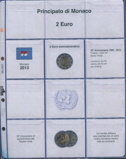 FOGLI PER 2 EURO COMMEMORATIVI MONACO - MASTERPHIL