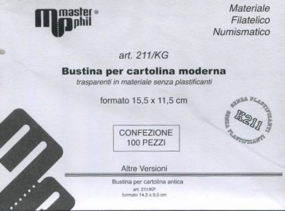 BUSTINE PER CARTOLINE MODERNE SPESSE - CONFEZIONE DA 100