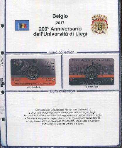 FOGLI PER 2 EURO BELGIO IN COIN CARD dal 2014 al 2024 - MASTERPHIL - immagine 3