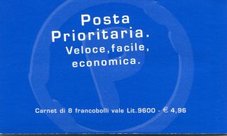 1999 LIBRETTO DI POSTA PRIORITARIA BLOCCO DI 8 VALORI
