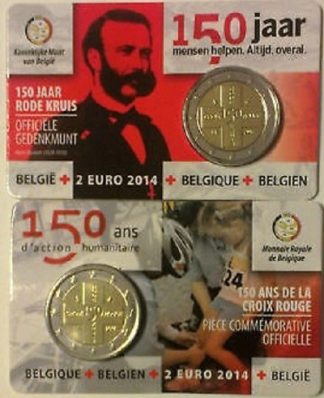 2014 Belgio - 150° Ann. CROCE ROSSA COIN CARD