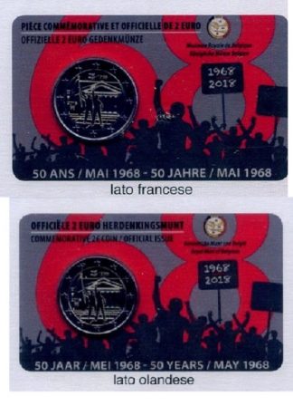 2018 BELGIO - RIVOLTA STUDENTESCA 1968- DOPPIA VERSIONE IN COIN CARD