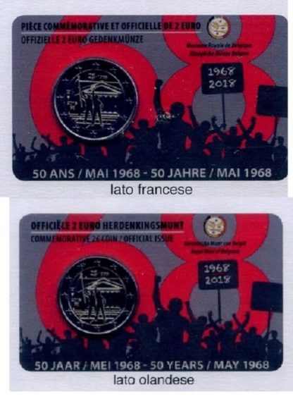 2018 BELGIO - RIVOLTA STUDENTESCA 1968- DOPPIA VERSIONE IN COIN CARD
