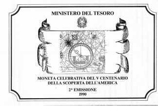 1990 V CENTENARIO SCOPERTA AMERICA - 2° EMISSIONE BLISTER UFFICIALE