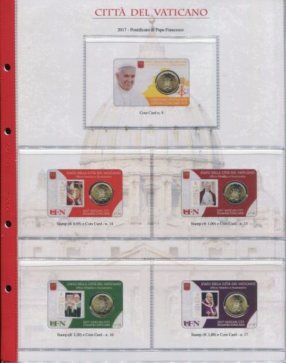 ALBUM EURO VATICANO PER STAMP AND COIN CARD CON FOGLI DAL 2010 AL 2022 - ABAFIL - immagine 2