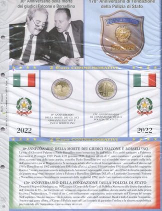 FOGLI PER I 2 EURO COMMEMORATIVI ITALIA DAL 2004 AL 2022- ABAFIL