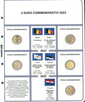 FOGLI PER 2 EURO COMMEMORATIVI dal 2004 al 2023 - MASTERPHIL