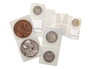 Taschine e bustine per monete medaglie segnaprezzo e acetato diversi formati 