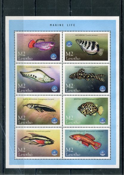 LESOTHO 1998 ANNO DELL'OCEANO E PESCI YV.1389/96