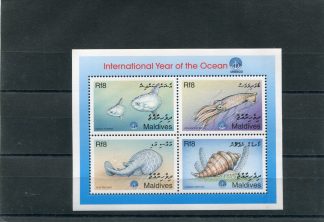 MALDIVE 1998 ANNO DELL'OCEANO E PESCI YV.BF2718/21