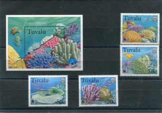 TUVALU 1998 ANNO DELL'OCEANO E PESCI YV.756/59+BF64