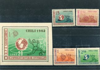ALBANIA 1962 CALCIO E CAMPIONATI MONDIALI YV.581/84