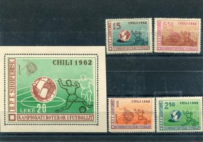 ALBANIA 1962 CALCIO E CAMPIONATI MONDIALI YV.581/84