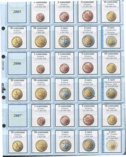 EURO ITALIA - Fogli per monete sciolte