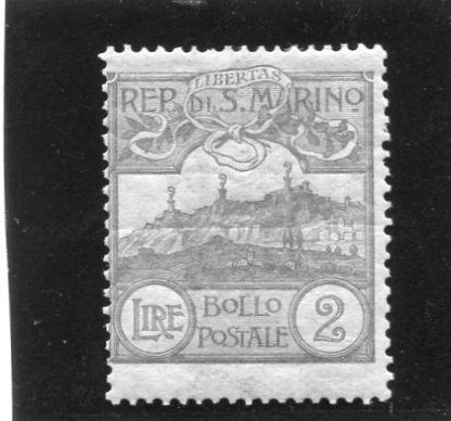 SAN MARINO 1903 - VEDUTA 2 LIRE VIOLETTO