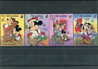 GAMBIA 1992 WALT DISNEY E COLOMBO YV.1133/36