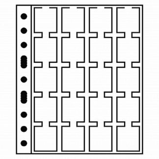 Fogli <b> GRANDE</b> a 20 caselle per oblò - confezione da 5 - Leuchtturm