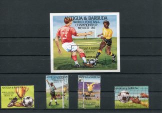 BARBUDA 1986 CALCIO E CAMPIONATI DEL MONDO YV.817/20+BF102