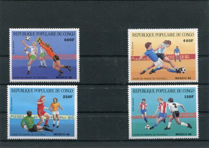 CONGO (EX FRANCESE) 1986 CALCIO E CAMPIONATI MONDIALI YV.A349/52
