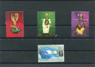 GRENADA GRENADINE 1990 CALCIO E CAMPIONATI MONDIALI  YV.984/87