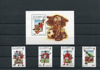 GAMBIA 1986 CALCIO  E CAMPIONATI MONDIALI YV.590/93+BF23