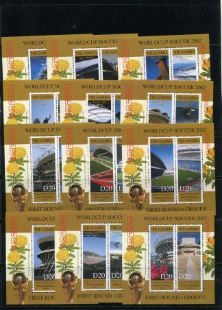 GAMBIA 2002 CALCIO  E CAMPIONATI MONDIALI YV.BF560/72